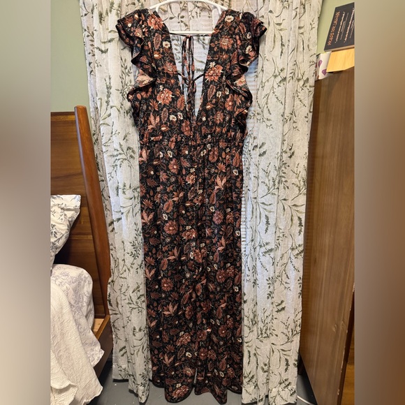 Madewell Deep-V Ruffled Jumpsuit in Pampas Blooms XL - Picture 7 of 7